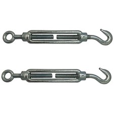 2 x M8 HOOK / EYE FENCE WIRE SPORTS  NETTING TENSIONERS WIRE STRAINERS- UK STOCK