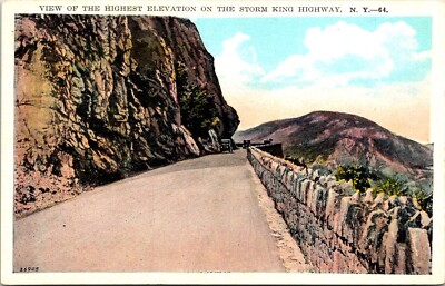 Postcard Storm King Highway Highest Elevation Cars New York B174