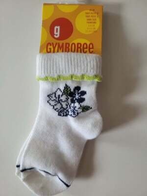 NWT Girls 2T 3T Gymboree SUMMER ISLANDS 2004 floral cuffed socks vtg ...