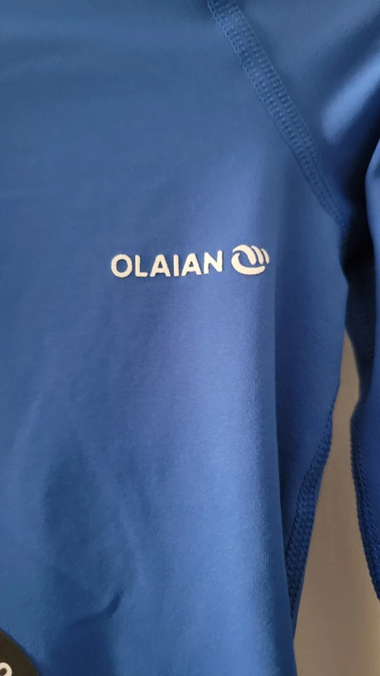 BOYS/ GIRLS OLAIAN BLUE LONG SLEEVE RASH GUARD SHIRT NWT, SIZE 4T  - Image 4 of 4