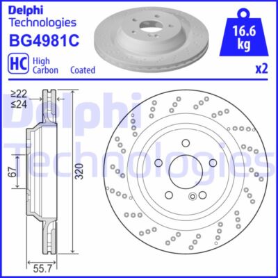 Scheibe BG4981C DELPHI für Mercedes-Benz