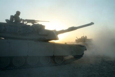 2007 USMC 2nd Tank Bn. M1A1 Abrams on Patrol Fallujah Iraq 4x6 Original Photo