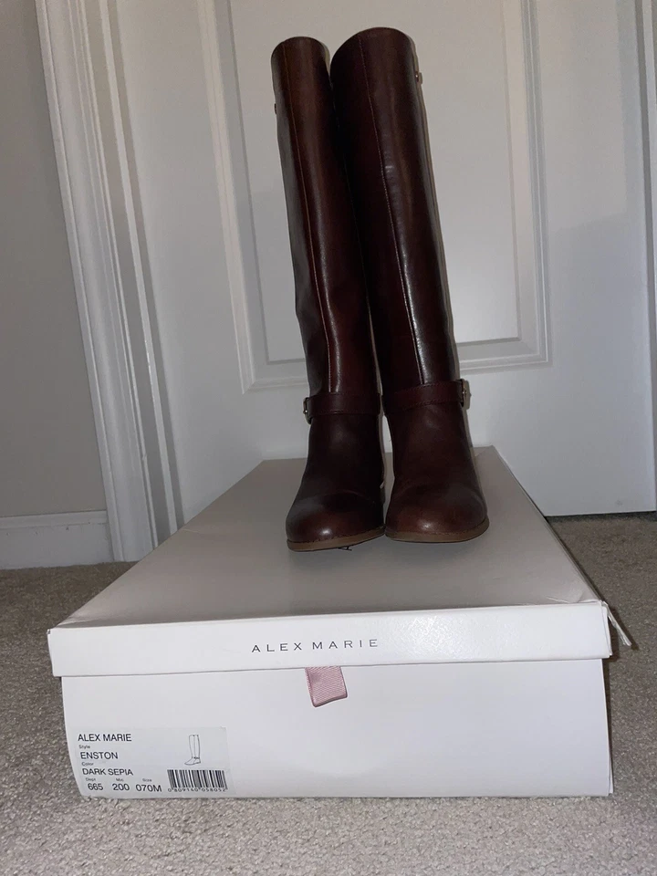 Botas Alex Maria Enston Sepia Oscura, Talla 7 Nuevas Foto 2 de 4