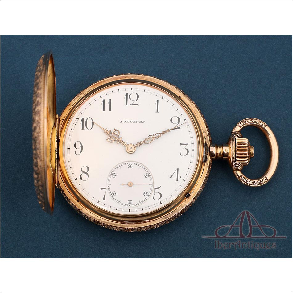 Antique 18K Solid Gold Longines Pocket Watch, Switzerland circa