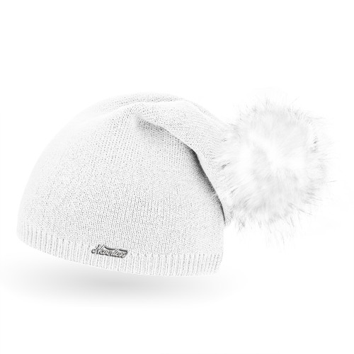 Damen Strickmütze mit Fell-Bommel, Strick-Beanie Bommelmütze Neverless® - Bild 8 von 9
