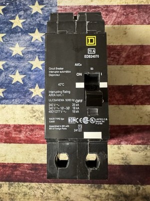 EDB24070 Schneider Electric Square D 2-Pole 70 A 480 208V AC Bolt-On Brand New