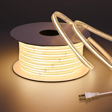 Waterproof 65.6FT COB LED Strip Lights 3000K Warm White for Indoor/Outdoor Use