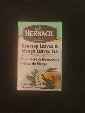 HERBACIL All Natural SOURSOP LEAVES  MANGO LEAVES TEA - 25 Tea Bags