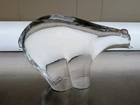 Vintage Italian Murano Clear Art Glass 7x9x3 inch Polar Bear Sculpture