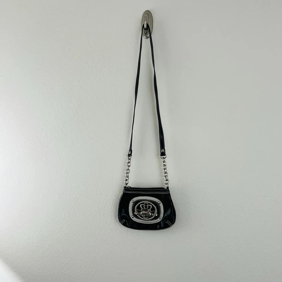 Bandolera pequeña negra vintage KATHY VAN ZEELAND usada en excelente estado Foto 3 de 4