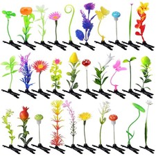 30 Pcs Rave Festival Hair Clips Bean Sprout Duck Plant Hairpins Multicolor