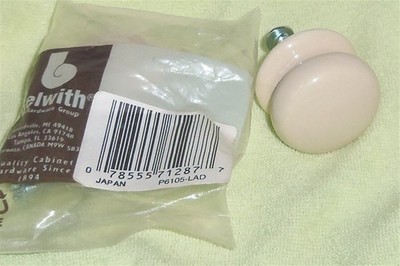 12 Belwith Porcelain Knobs Almond Off White P6105-LAD Cabinet Drawer 1-1/4'' 