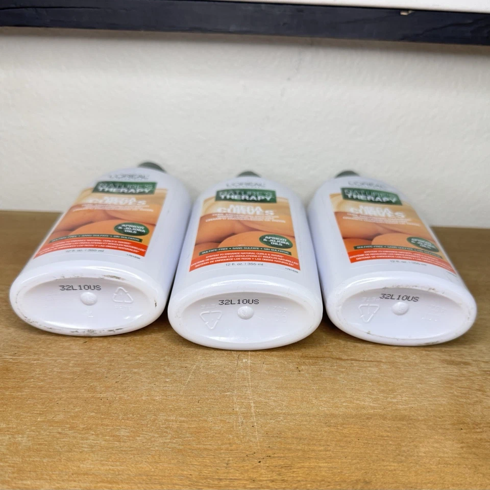 3 X L'Oreal Nature's Therapy Mega Curves Curl Enhancing Shampoo Apricot/Jojoba - Image 3 of 4