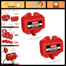 Lockout Tagout Plug Lock - 110-125V, Fits 1-3/4" Plugs, Non-Conductive, 2 Pack