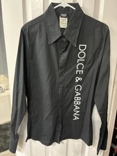 Dolce and Gabanna Button Up Mens Dress Shirt Black Xxl