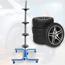 Reifenständer Felgenbaum Felgenständer mit Rollen bis 245mm 150kg Blau Bituxx