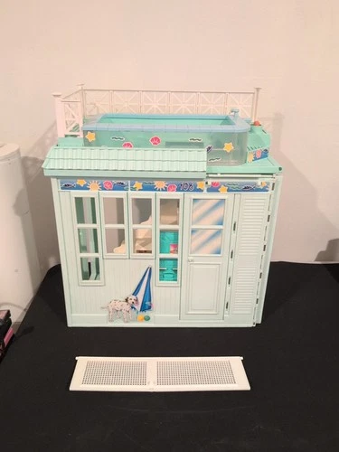 Vintage Barbie BEACH BUNGALOW House 1999 Doll Playset Mattel RARE *Incomplete*