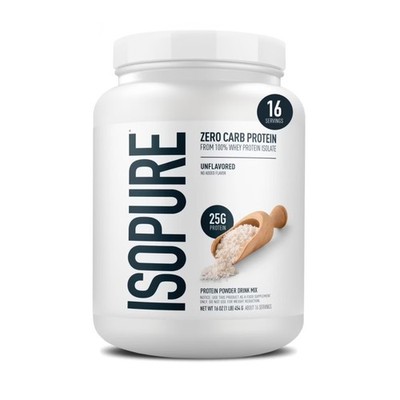 Pure Whey Protein Isolate Powder Unflavored 25g Protein Per Serving 16 Servings