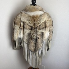 Excellent Large XL Coyote Fox Fur Coat Jacket 122