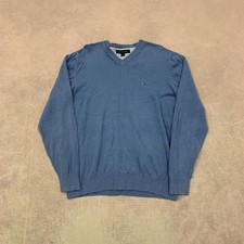 Tommy Hilfiger Knitted Jumper pullover v-neck knit sweater with embroidered