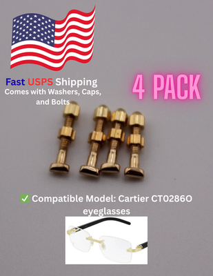 #ad 4 Pack Replacement Screws for Cartier CT0286O Eyeglasses Stainless Steel $106.00