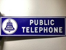 Bell System Public Telephone Tin Sign AAA Sign Co Coitsville OH
