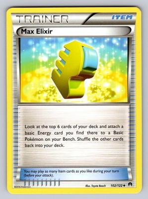 Max Elixir 102/122 Uncommon BREAKpoint Pokemon Moderately Played