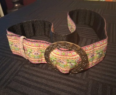 Derin Turkish Colorful Floral Tapestry Belt-D Ring- Adjustable- Bohemian-Hippie