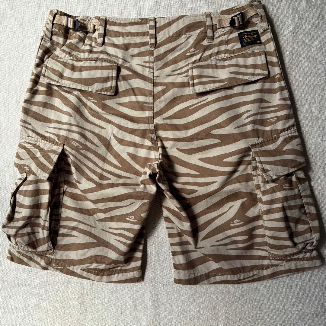 A Bathing Ape Cotton Patterned Shorts Half Pants Brown M Waist 86cm thumbnail 9