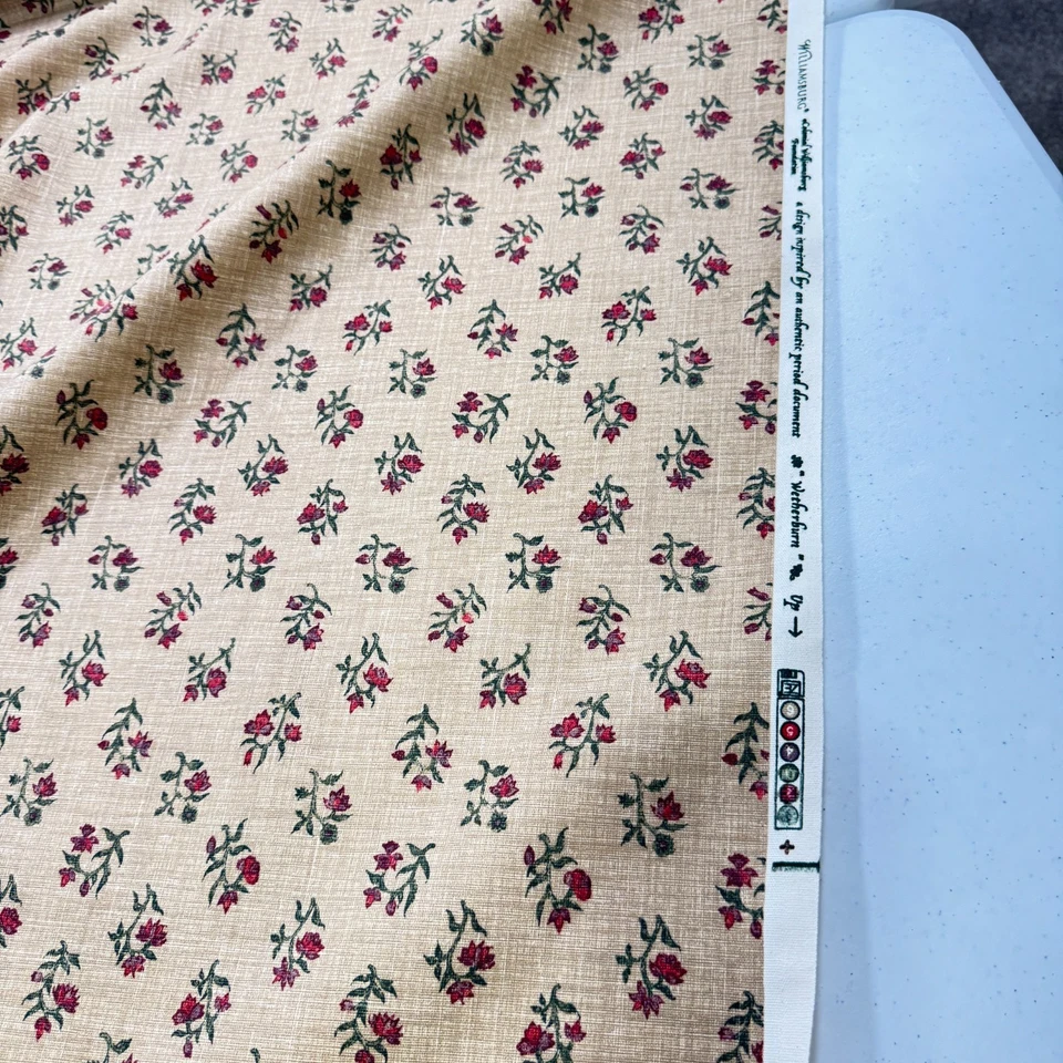 Tela de tapicería williamsburg beige rojo floral wetherburn 52x72 2 yardas 1444-1 Foto 4 de 4