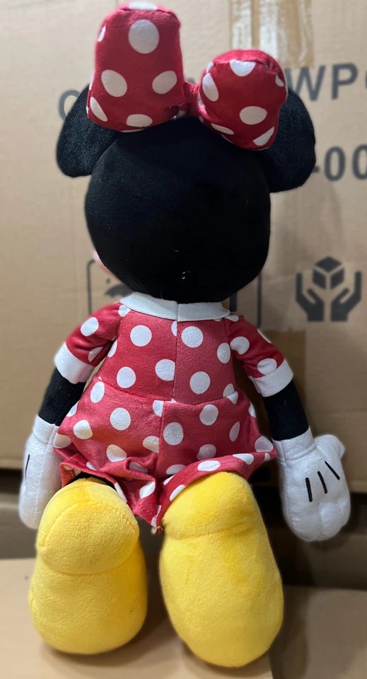 Disney Minnie Mouse Peluche Perro Juguete 16” Hebilla Rojo Lunares Vestido Foto 4 de 4
