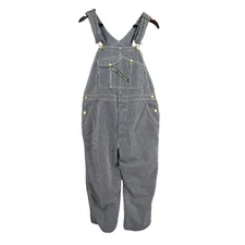 Key Imperial Hickory Stripe Denim Bib Overalls USA Made 40x29 Vintage Workwear