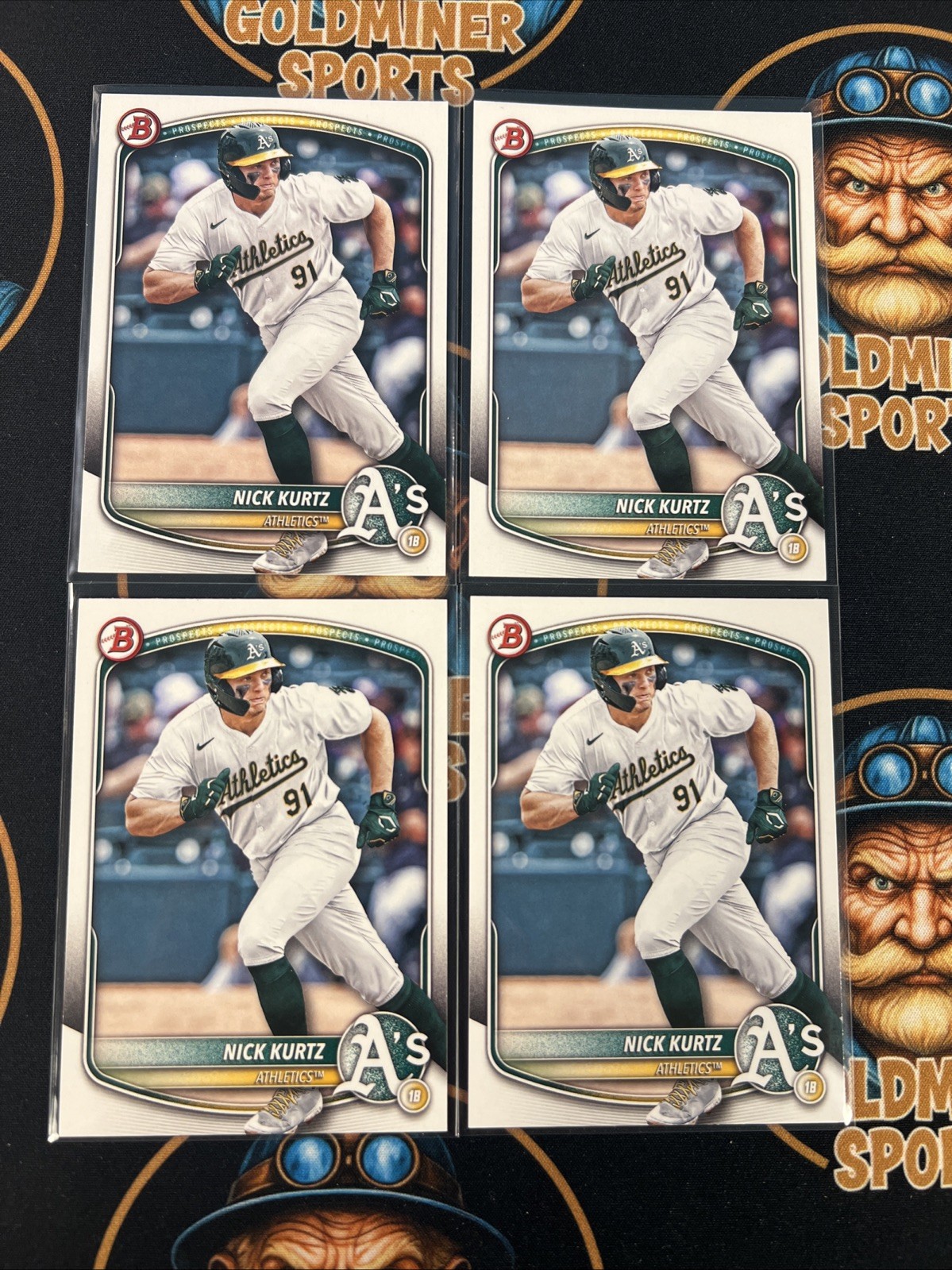 2025 Bowman Prospects Nick Kurtz #BP-114 4 Card Lot A’s