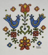 Vtg 1975 Corning Ware Glass Bird Cutting Board Country Festival