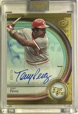 2025 Topps Five Star Autograph Aqua Tony Perez Cincinnati Reds #9/75 Encased