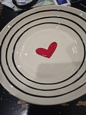 Heartful Home Heart And Black Polk Dot Serving Bowl