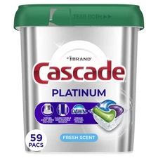 	Cascade Platinum Dishwasher Pods Fresh Scent 59 Ct	