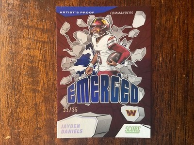 2025 Score Football Jayden Daniels Blue #d /35 Emerged Commanders LSU ROY SSP