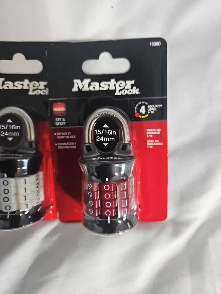 3 NEW Master Lock 1535D Customizable Combination Padlock Black Locker Office - Image 2 of 3