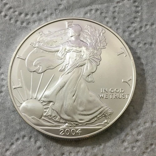2004 American Silver Eagle 1 Troy Oz .999 Fine Silver ~ Always In Capsule