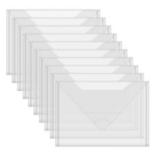 10 Pack 10x7 inch Large Stamps and Dies Storage Pockets Sturdy Plastic Storag...