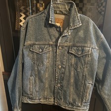 Gap Denim Jacket VINTAGE Mens L Jean MADE IN USA Medium Wash Classic Trucker 90s