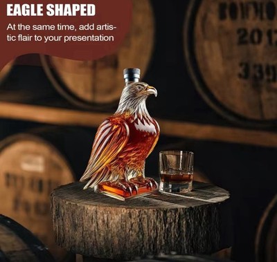 Eagle Whiskey Decanter Glass Bottle Liquor Bar Display Gift Decor
