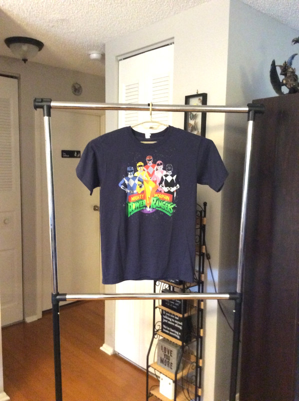 Mighty Morphin Power Rangers Gray Cotton Blend Shirt Medium