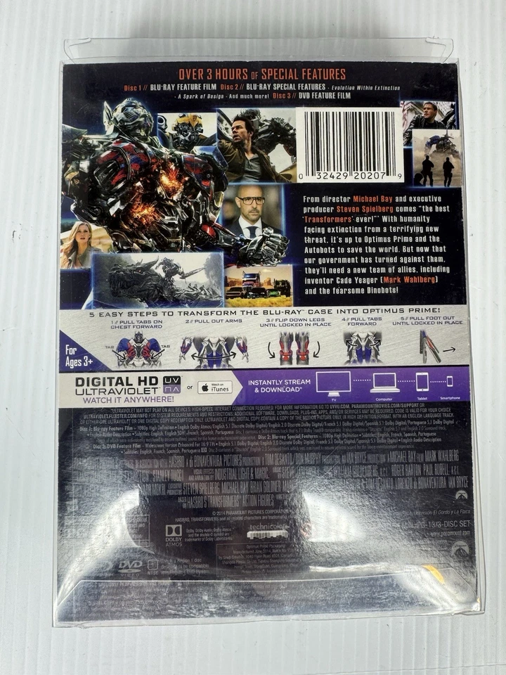 Tranformers Age of Extinction Limited Edition 3 Disc Blu-ray/ Optimus Prime Case - Image 2 of 4