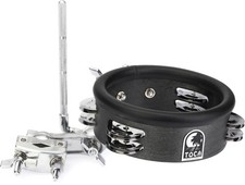 Toca Percussion Jingle-Hit Tambourine with Gibraltar Mount - Black Marine Pearl