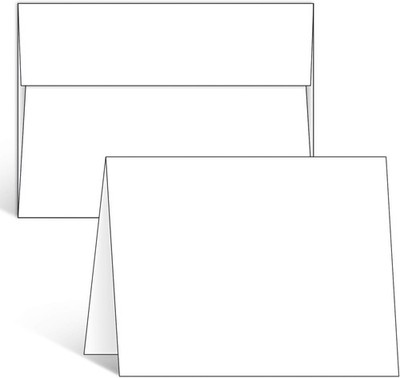 Blank White Cards and Envelopes 100 Pack - 5'' X 7'' Heavyweight Cardstock A7 Enve