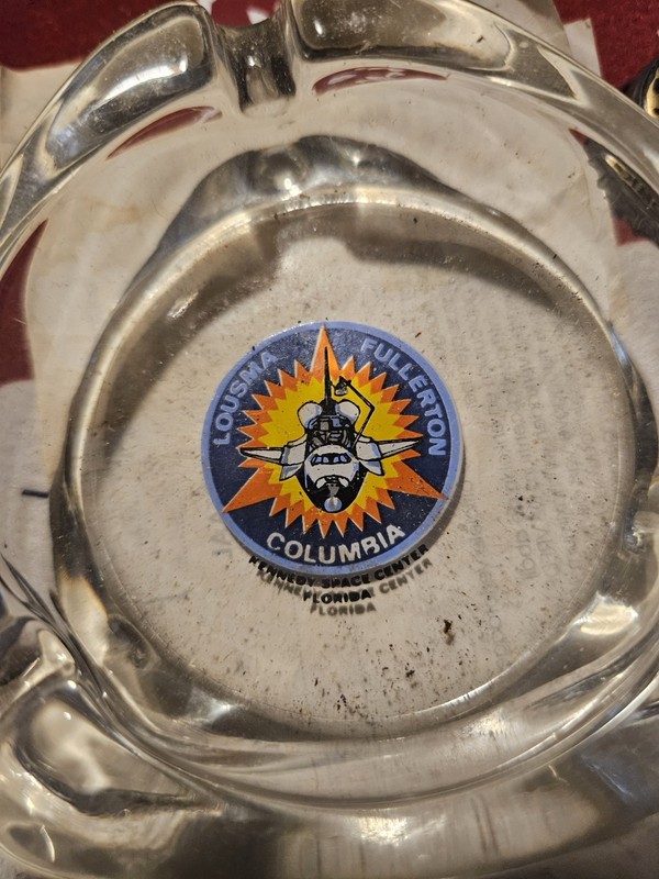 Columbia Space Shuttle Lousma Fullerton Ashtray 1982