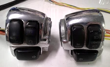 '96-06 Harley OEM Softail Dyna Sportster Chrome Handlebar Switch Set Left Right