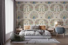 3D Peacock Art Pattern Self-adhesive Removeable Wallpaper Wall Mural1